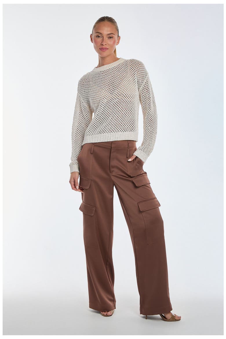 Lucie Sequin Crochet Top, Alternate, color, Pearl