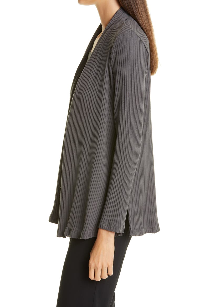 Rib Knit Cardigan, Alternate, color, BARK