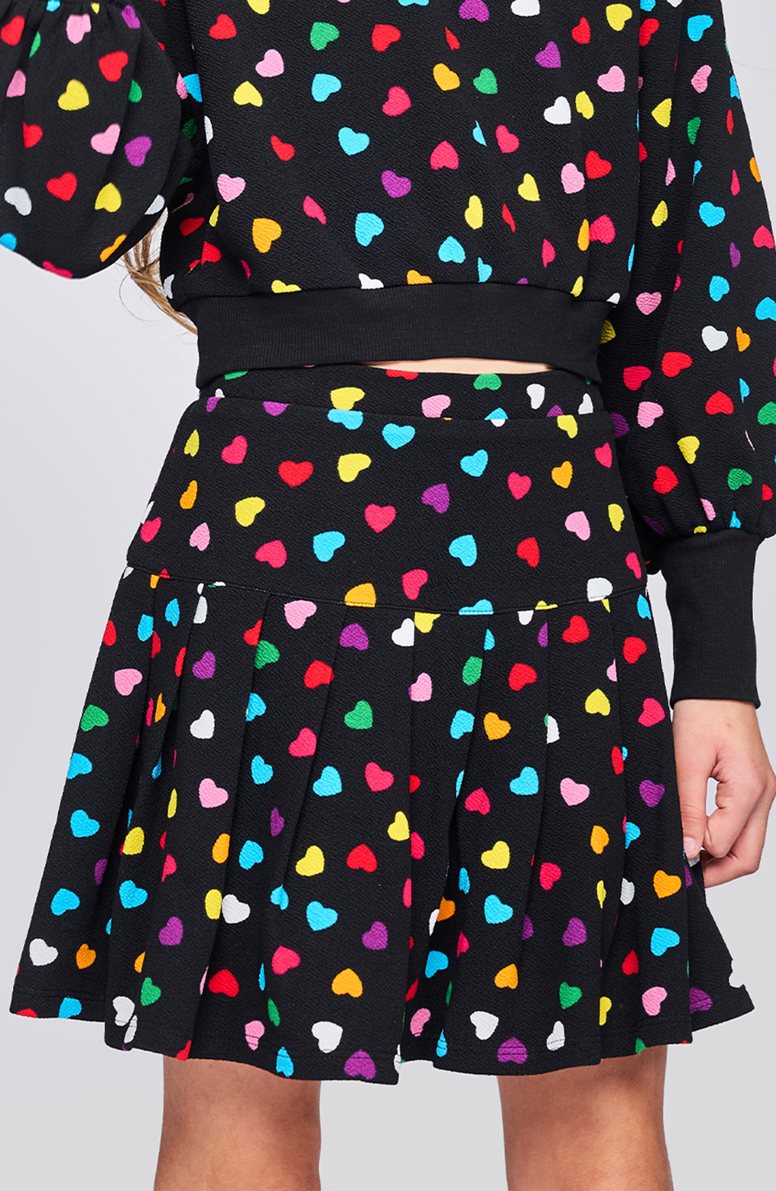 Truly Me Kids' Heart Pleated A-Line Skort | Nordstromrack