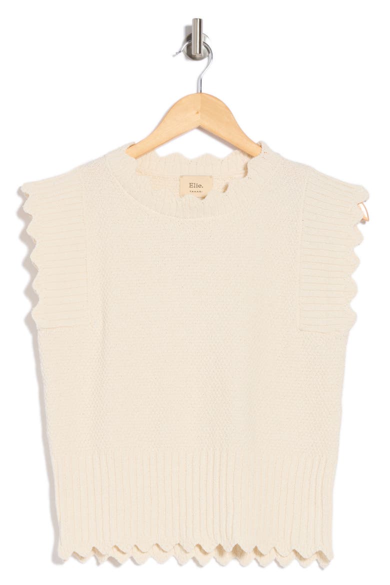 Scallop Edge Sweater, Alternate, color, IVORY