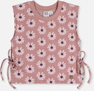 Deux par Deux Floral Jacquard Button Front Vest