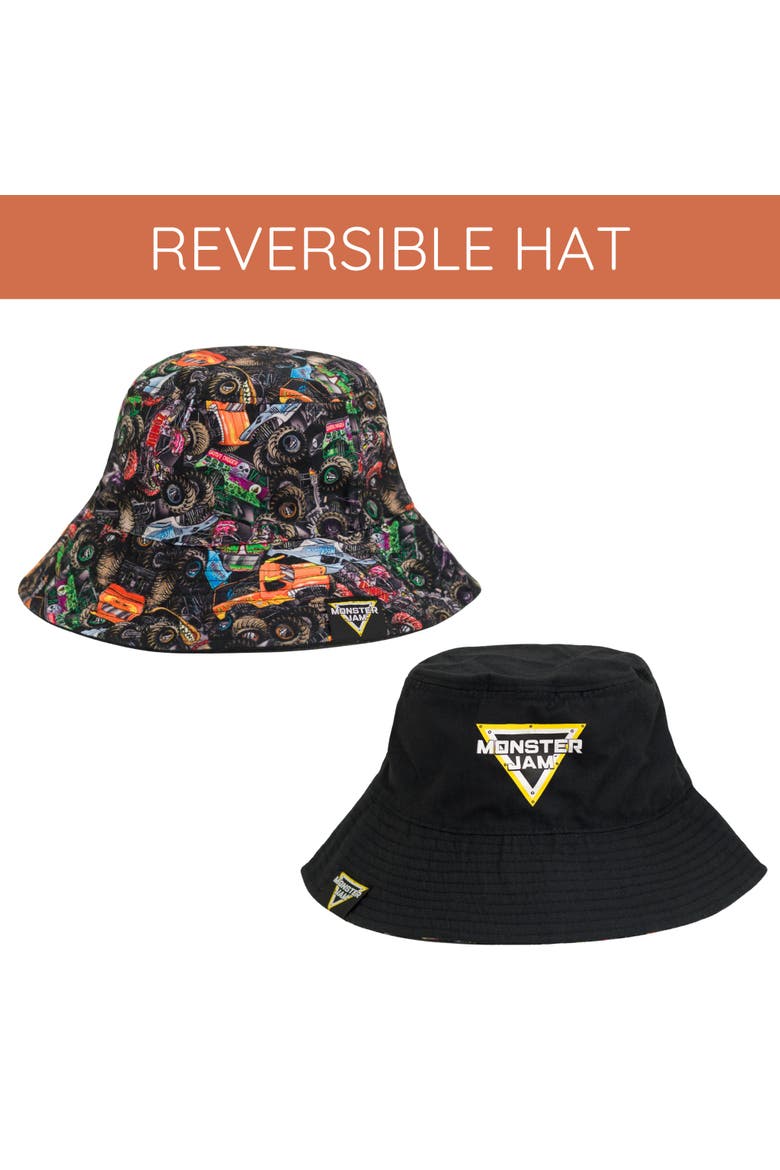 Bucket Hat, Alternate, color, Black Monster Jam