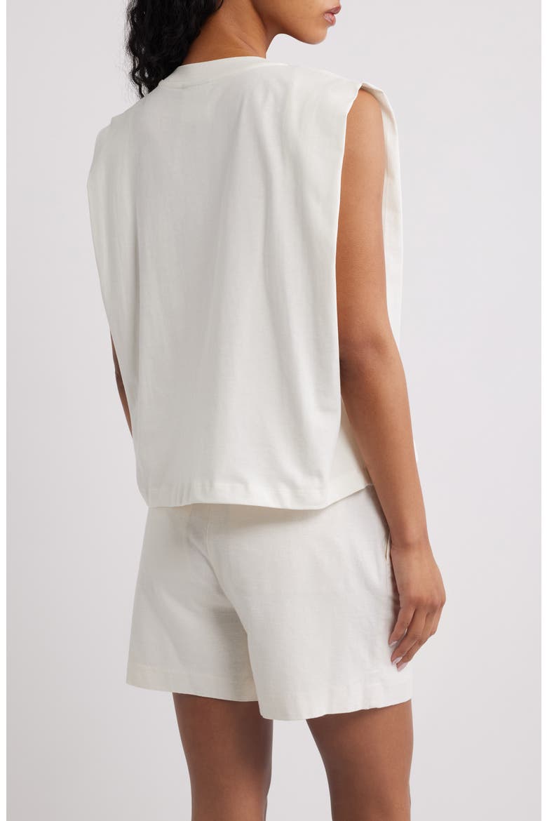 Seashell Embroidered Sleeveless T-Shirt, Alternate, color, OFF-WHITE