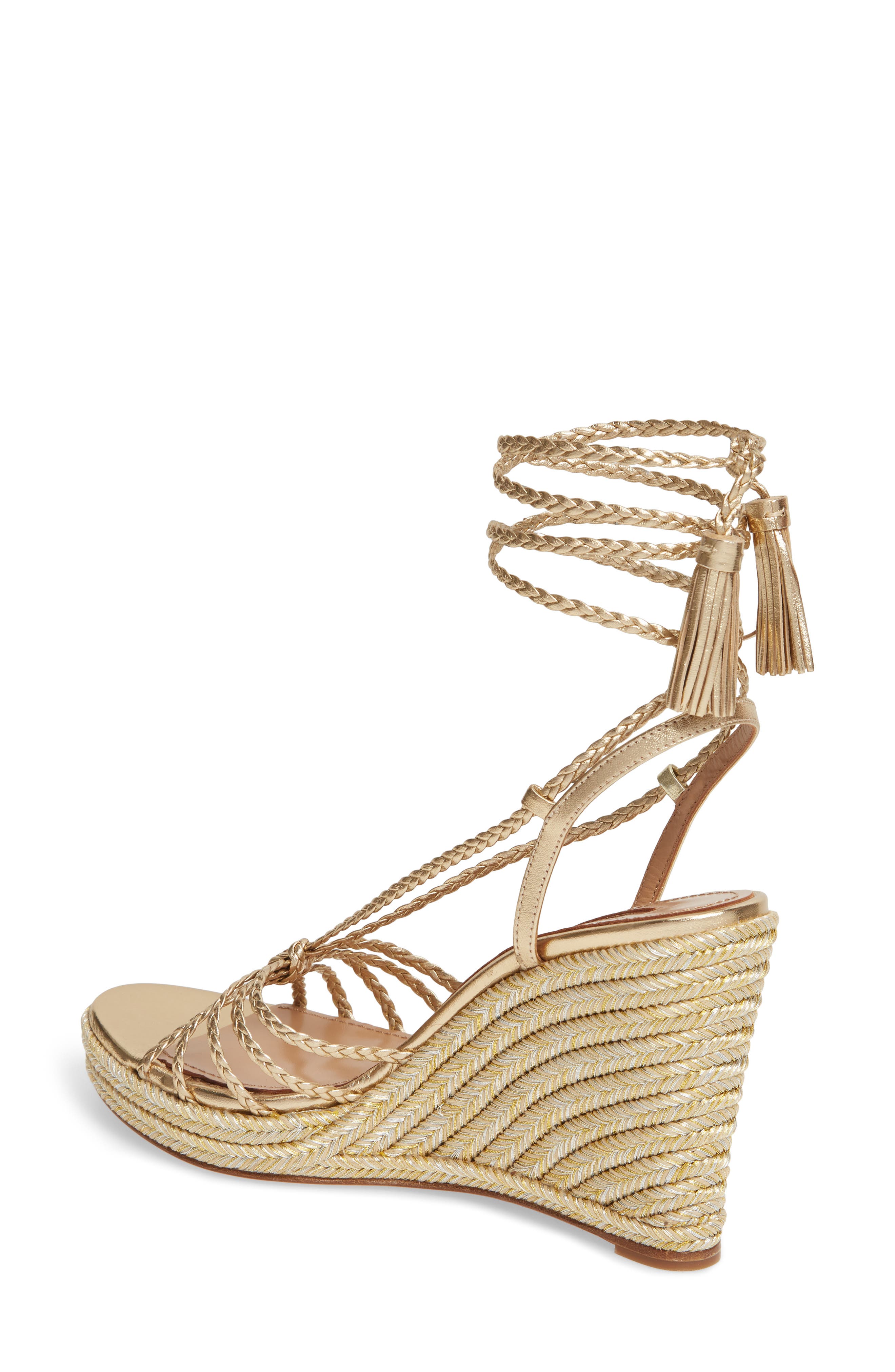 Aquazzura Savannah Wedge Sandal, Alternate, color, 