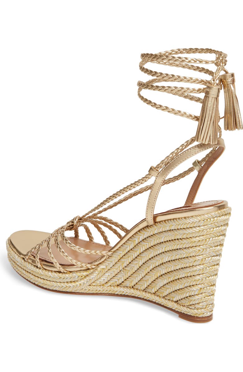 Aquazzura Savannah Wedge Sandal, Alternate, color,