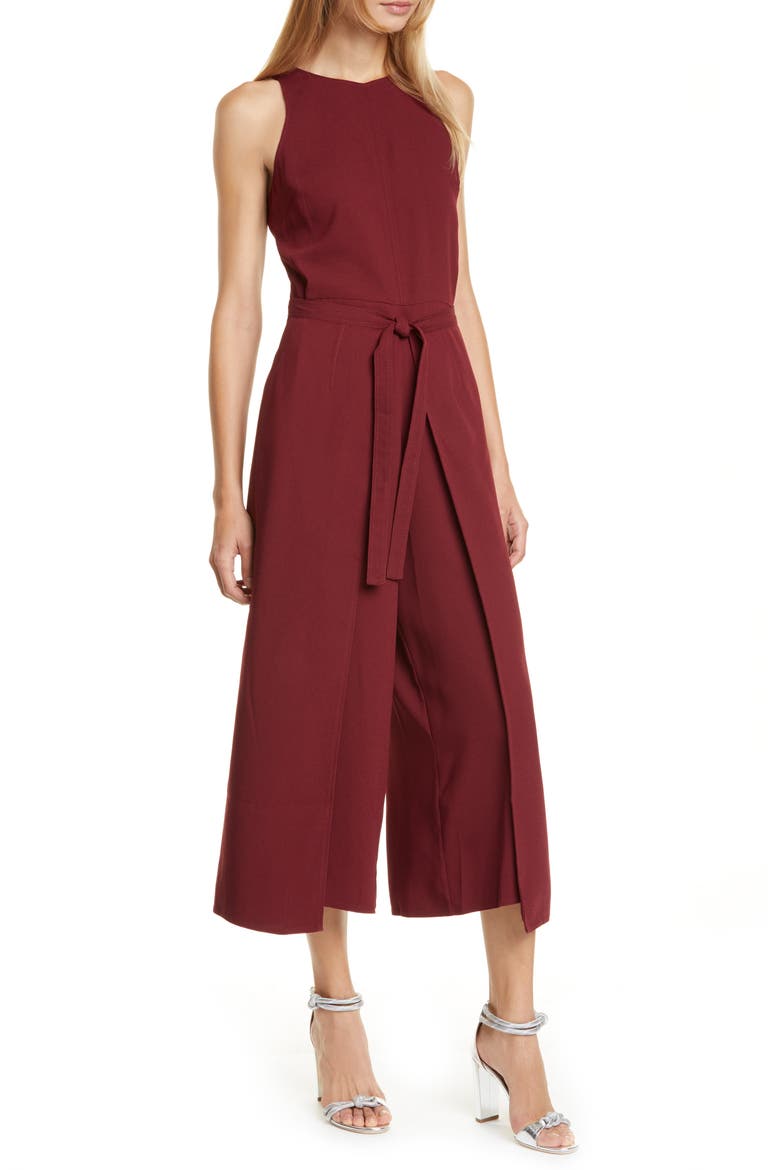 Mairead Crop Jumpsuit, Alternate, color, GARNET