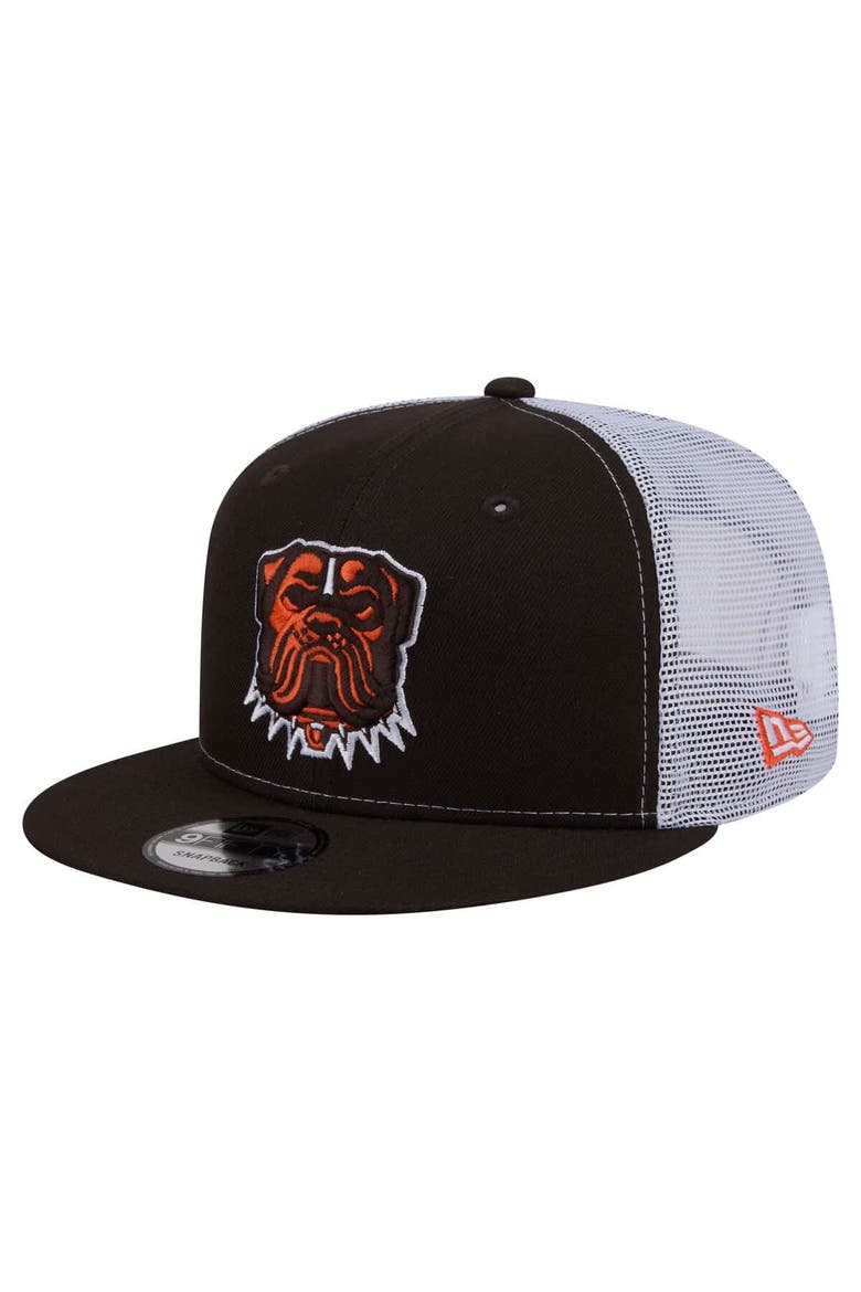 Men's New Era  Brown Cleveland Browns Core Team 9FIFTY Trucker Snapback Hat, Main, color, Brown