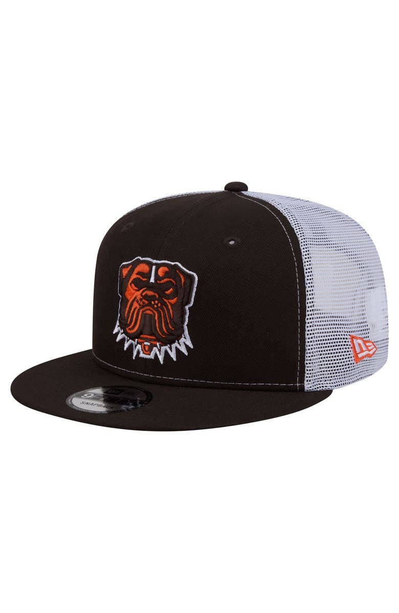New Era Men's New Era  Brown Cleveland Browns Core Team 9FIFTY Trucker Snapback Hat, Main, color, Brown