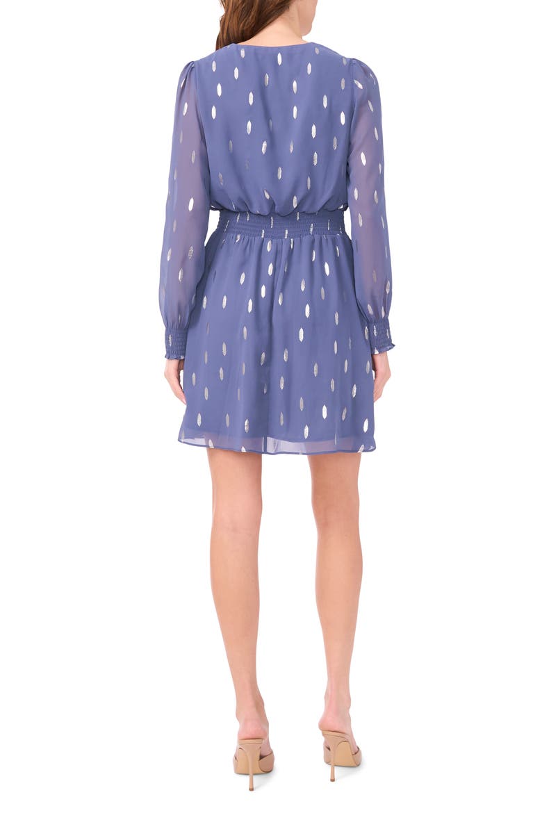 Metallic Spot Smocked Waist Dress, Alternate, color, VINTAGE INDIGO