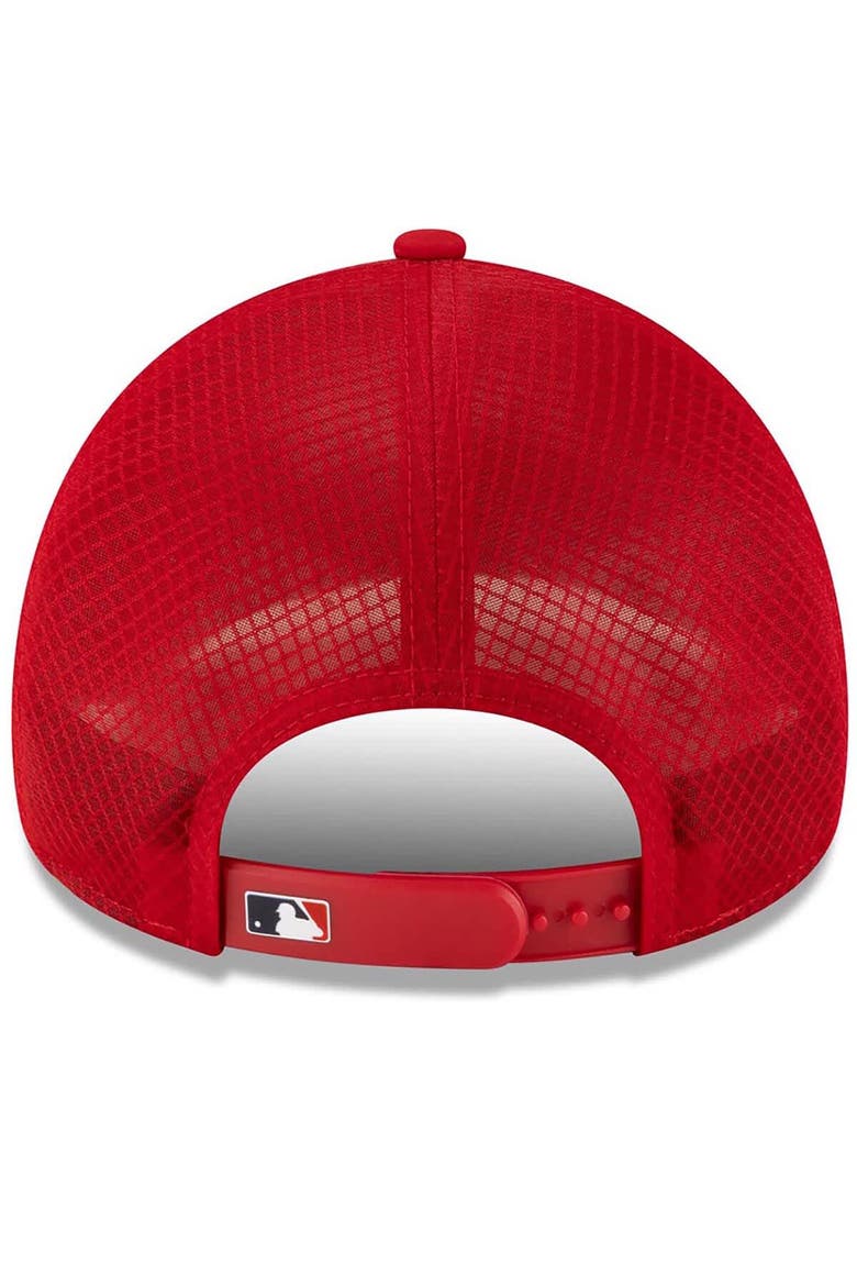 Men's New Era Red St. Louis Cardinals 2026 Batting Practice Apex 9FORTY Adjustable Trucker Hat, Alternate, color, Red