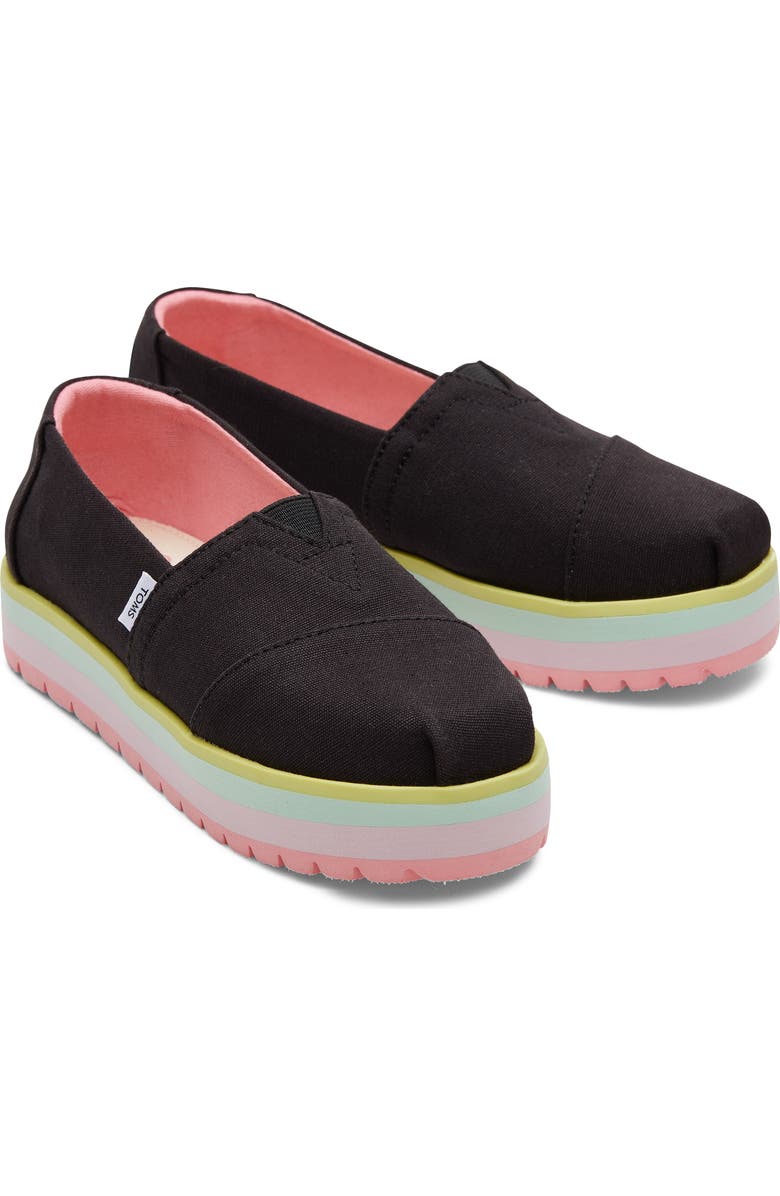 TOMS Kids' Classic Alpargata Platform Slip-On, Alternate, color,