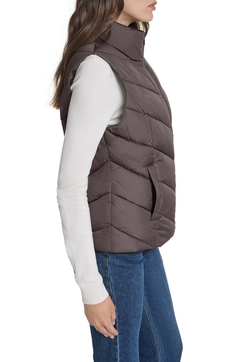 Pongee Puffer Vest, Alternate, color, CHOCOLATE