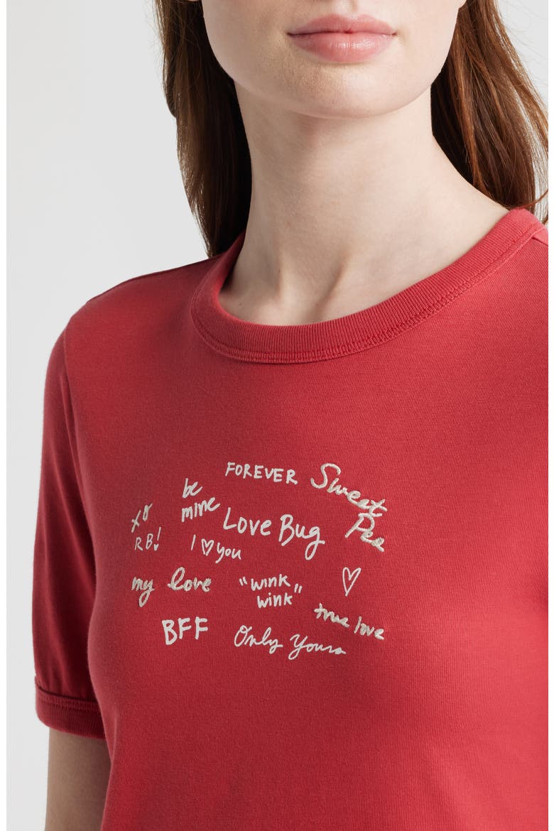 Sweetheart Phrases Mica Cotton Graphic T-Shirt, Alternate, color, RED