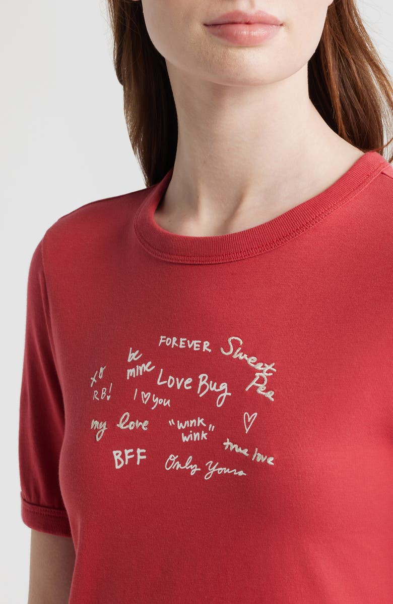 rag & bone Sweetheart Phrases Mica Cotton Graphic T-Shirt, Alternate, color, Red