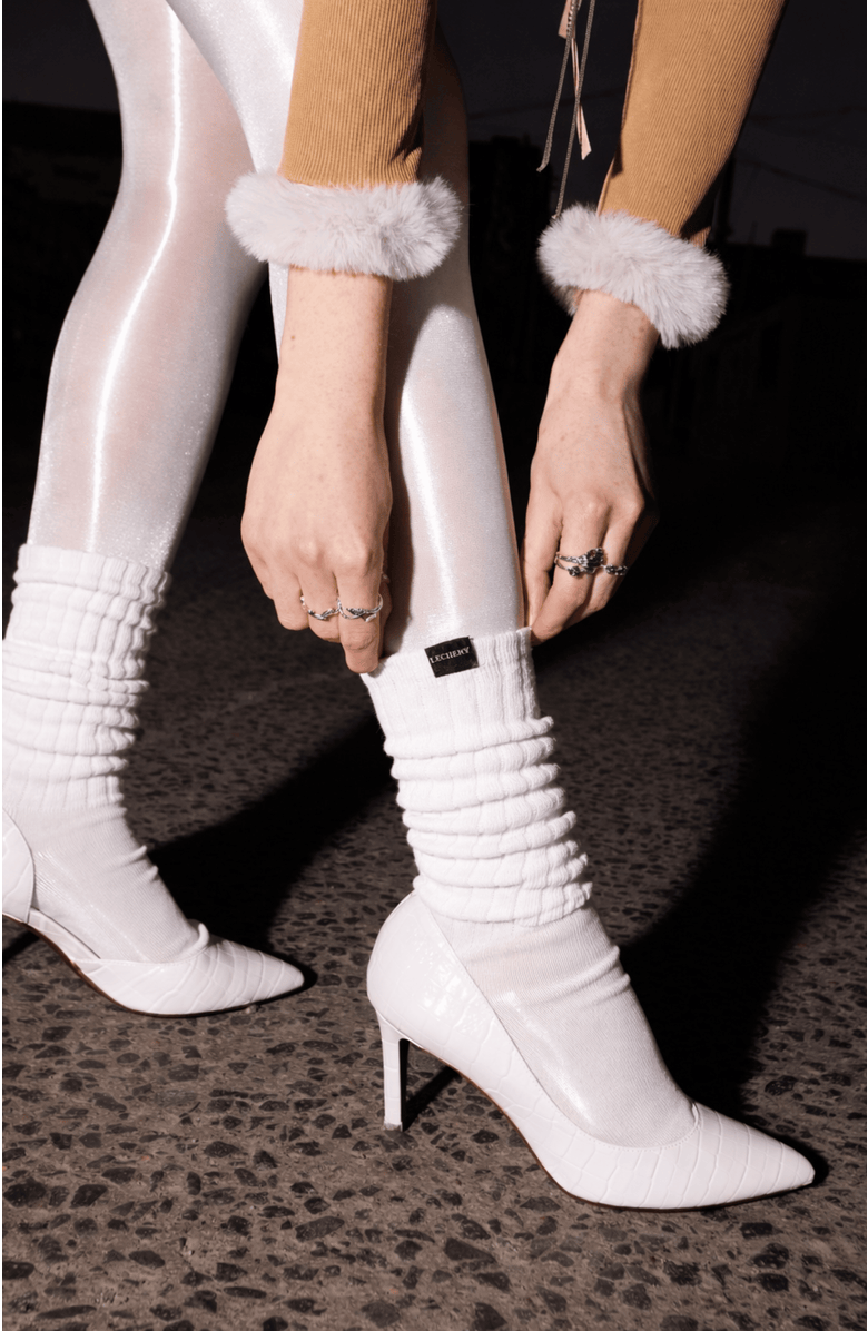 LECHERY<sup>®</sup> 3 Pairs of Scrunch Socks, Alternate, color, White