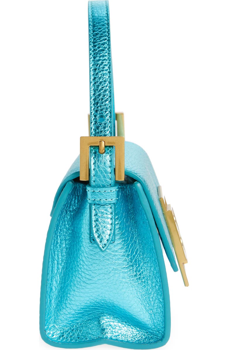 By Far Fran Metallic Leather Top Handle Bag, Alternate, color,