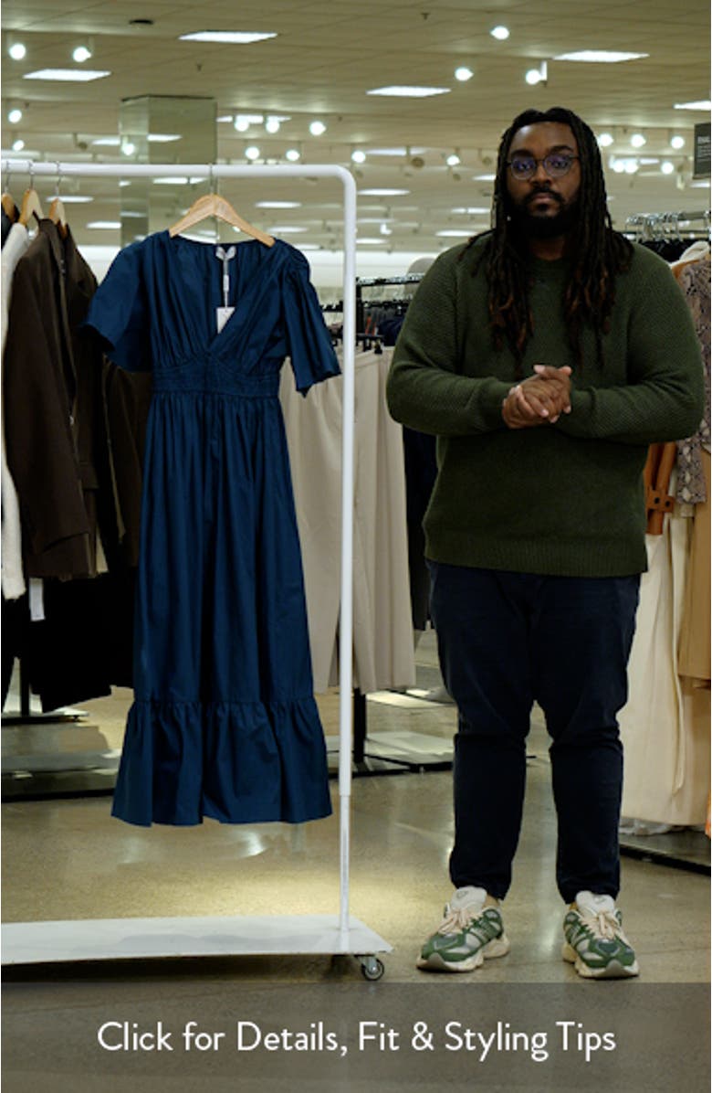 Tessa Smocked Ruffle Hem Maxi Dress, sales video thumbnail