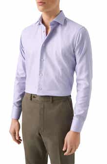 Eton Contemporary Fit Herringbone Dress Shirt