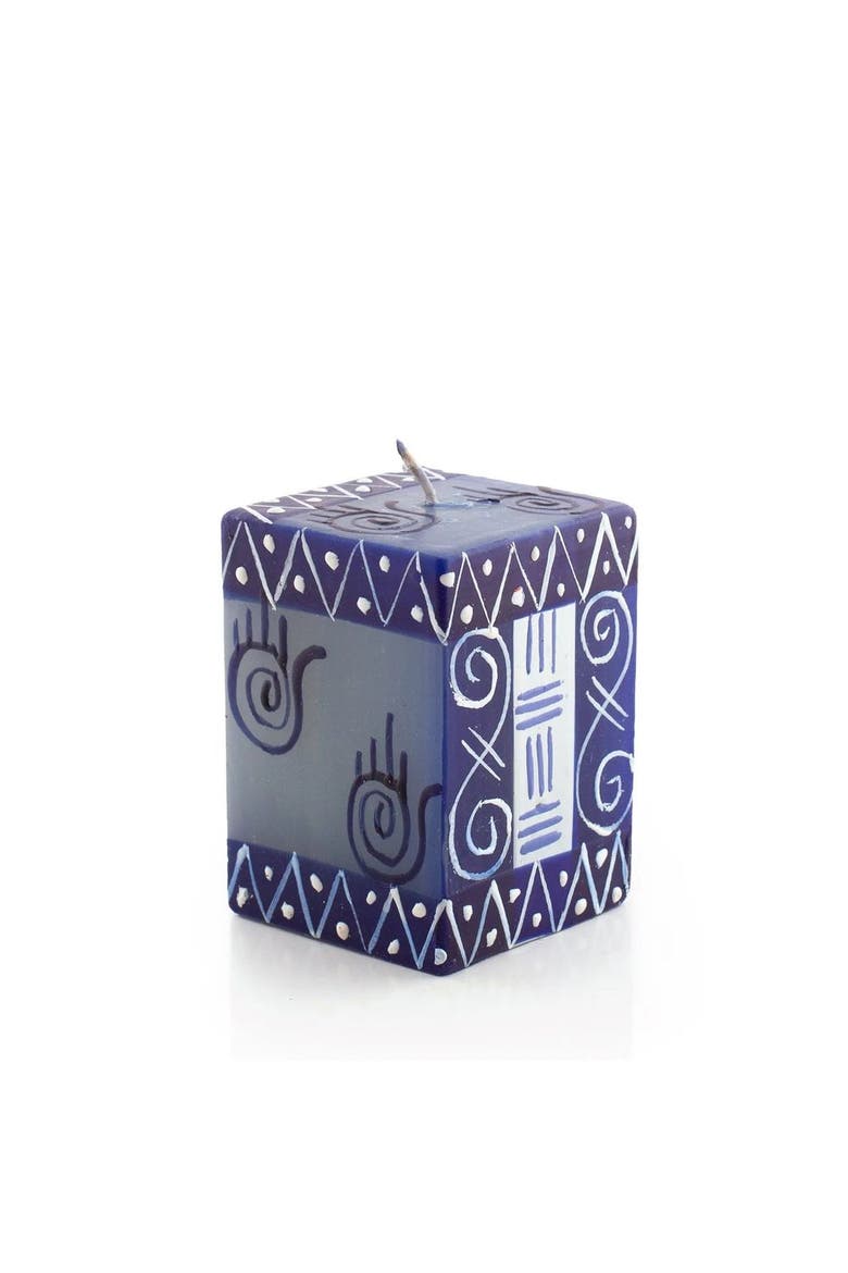 Hamsa Painted Cube Candle, Main, color, Hamsa - 2x2x3"