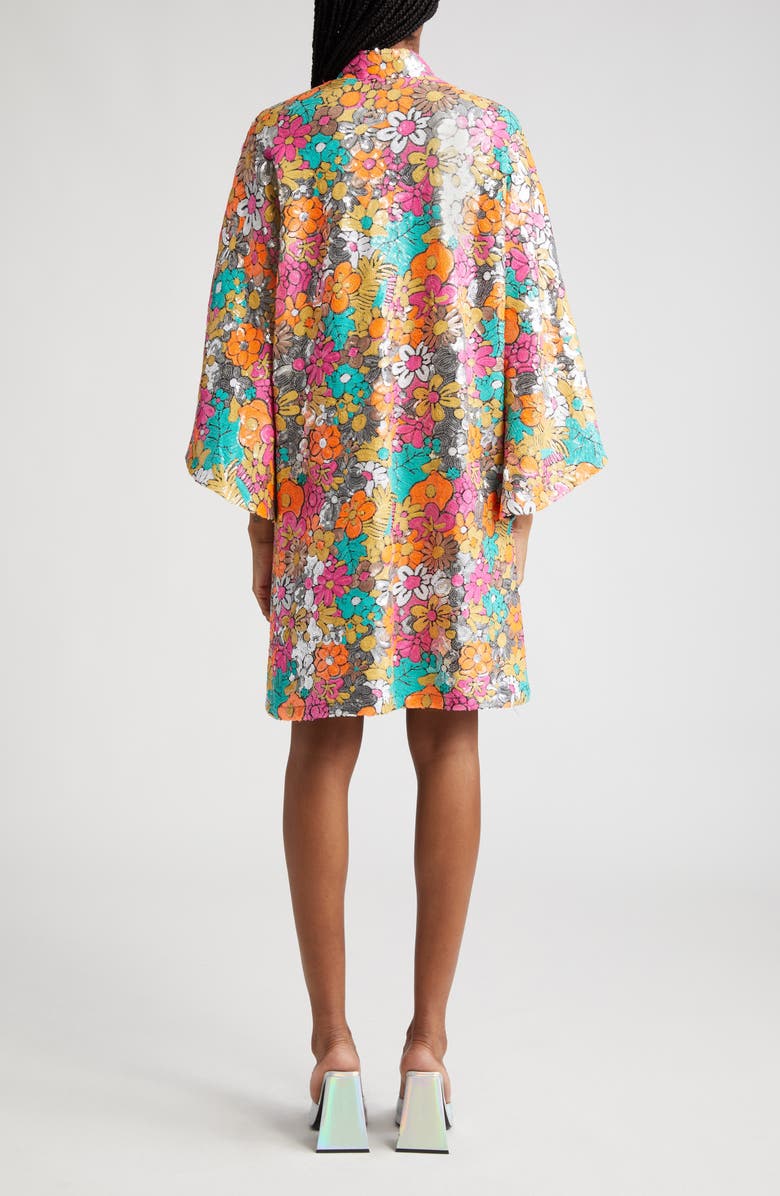 La Vie Style House Floral Sequin Cover-Up Caftan, Alternate, color, 