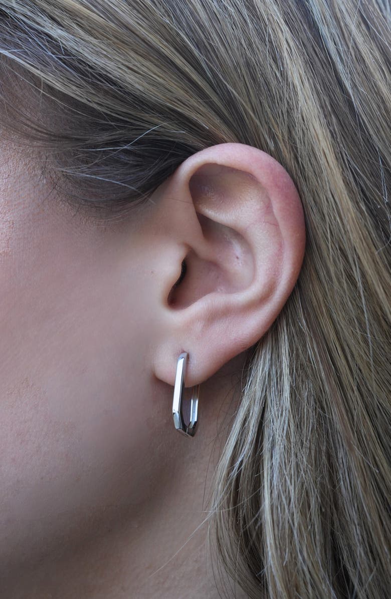 Argento Vivo Sterling Silver U-Hoop Earrings, Alternate, color, Silver