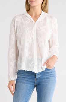 Embroidered Cotton Hooded Shirt