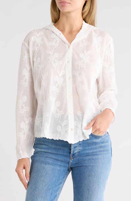 Embroidered Cotton Hooded Shirt