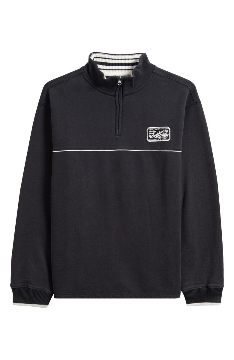 BDG Urban Outfitters Dust Quarter Zip Cotton Sweatshirt, Alternate, color, Navy