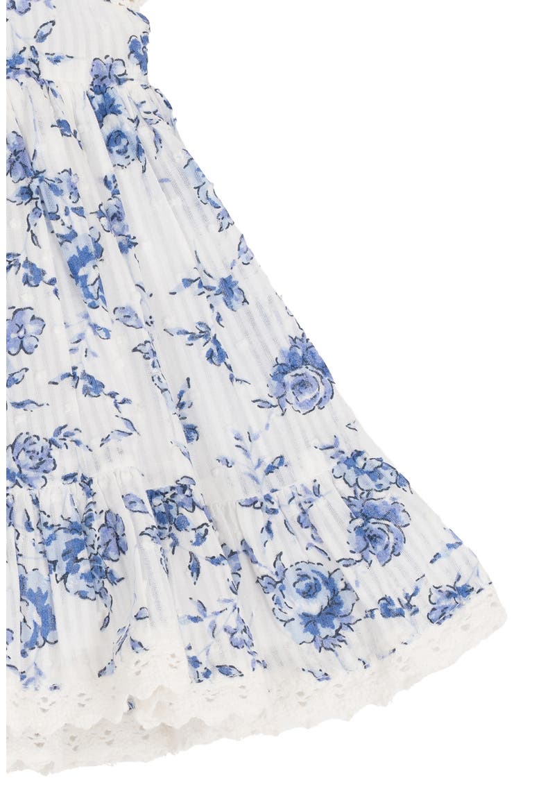 Floral Toile Dress, Bloomers & Headband Set, Alternate, color, BLUE