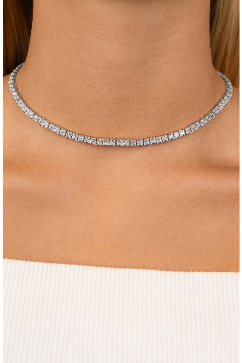 Brette Slide Tennis Necklace, Alternate, color, SILVER