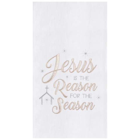 Jesus Is Reason Embroidered Flour Sack Cotton Kitchen Towel