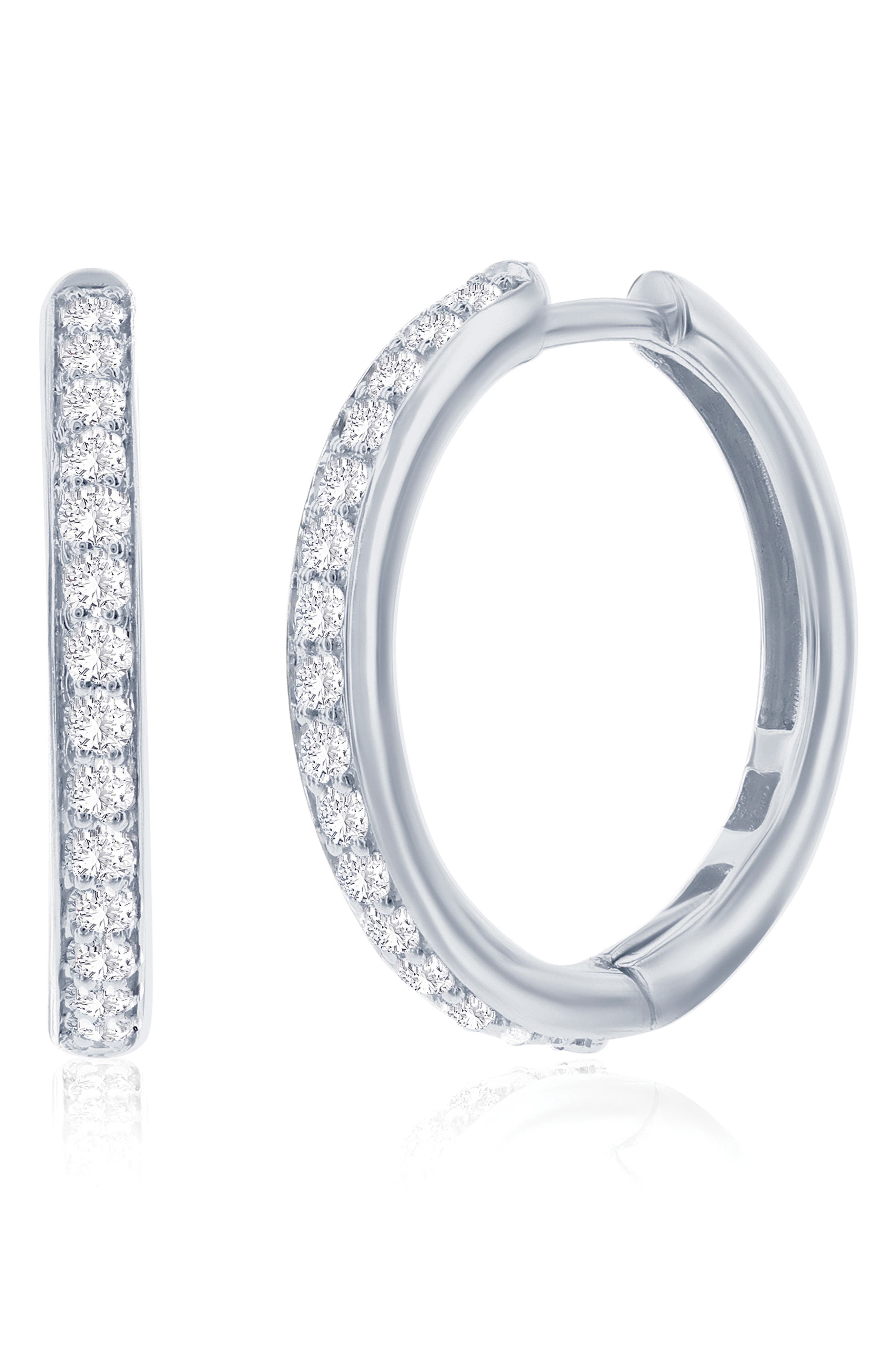 SIMONA Sterling Silver Lab Grown Diamond Hoop Earrings
