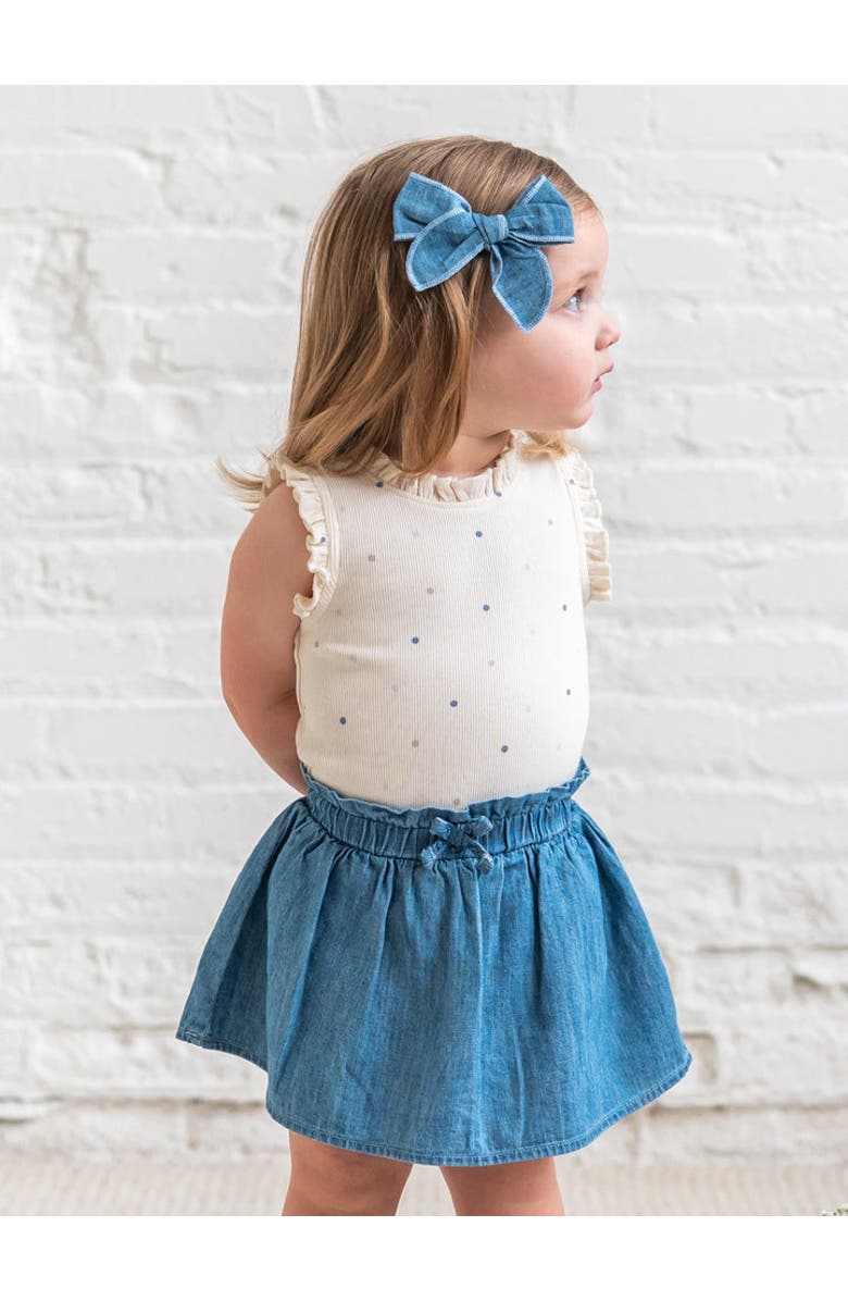 KENDI by Colored Organics Organic Iona Chambray Skirted Bloomer, Alternate, color, Chambray