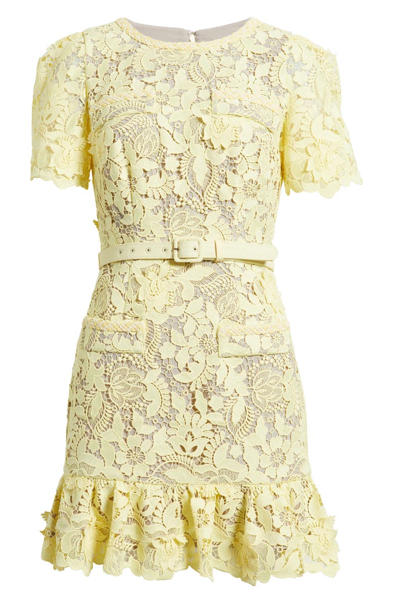 Milly Floral Lace Dress, Alternate, color, Yellow