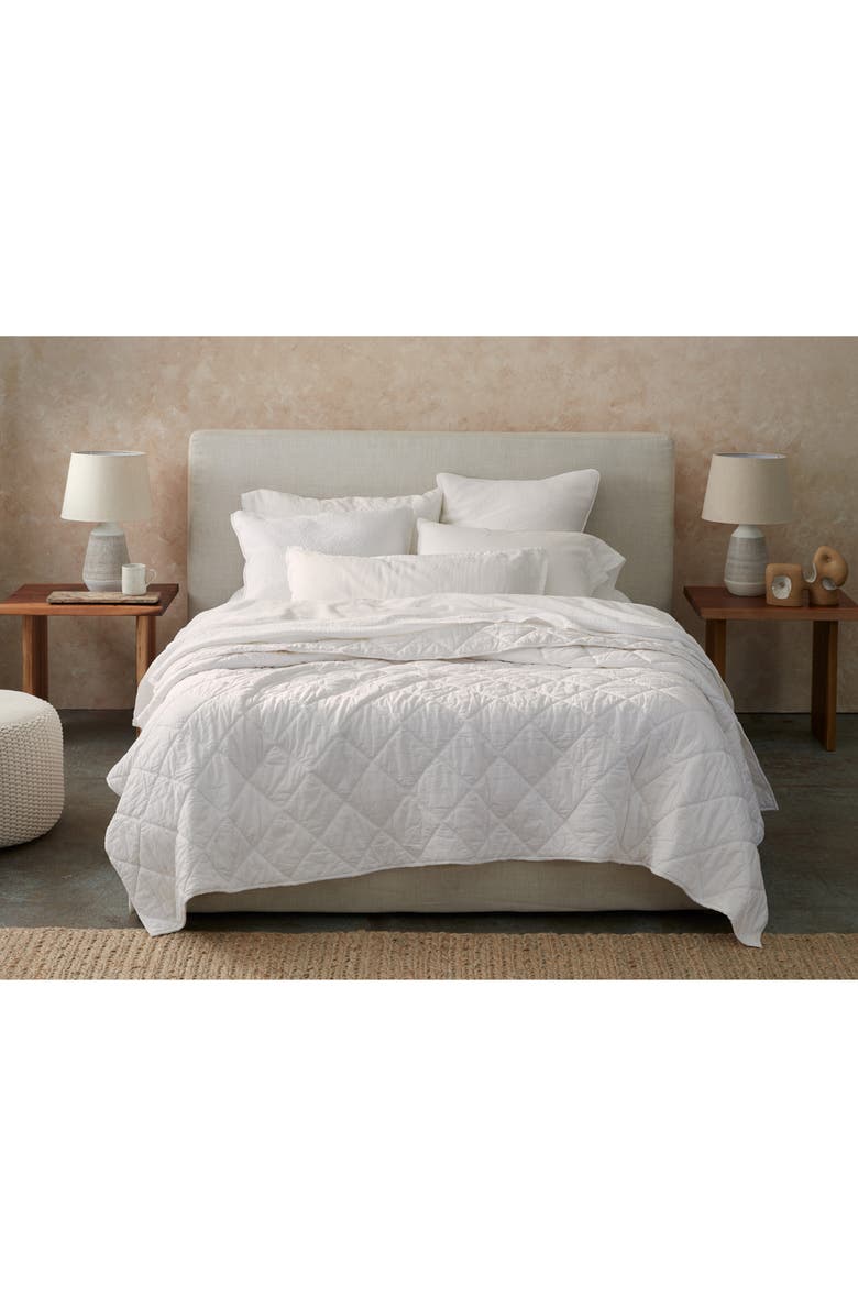 Coyuchi Diamond Stitch Organic Cotton Comforter, Alternate, color, Alpine White