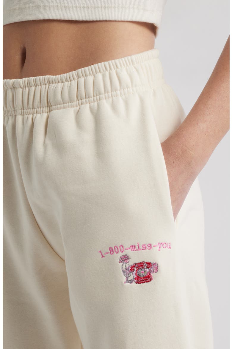 Call Me When You See This Sweatpants, Alternate, color, CREAM