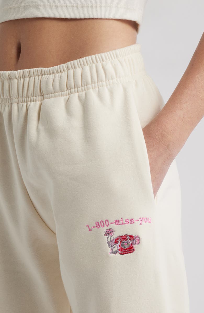 HAPPY CAMP3R Call Me When You See This Sweatpants, Alternate, color, Cream