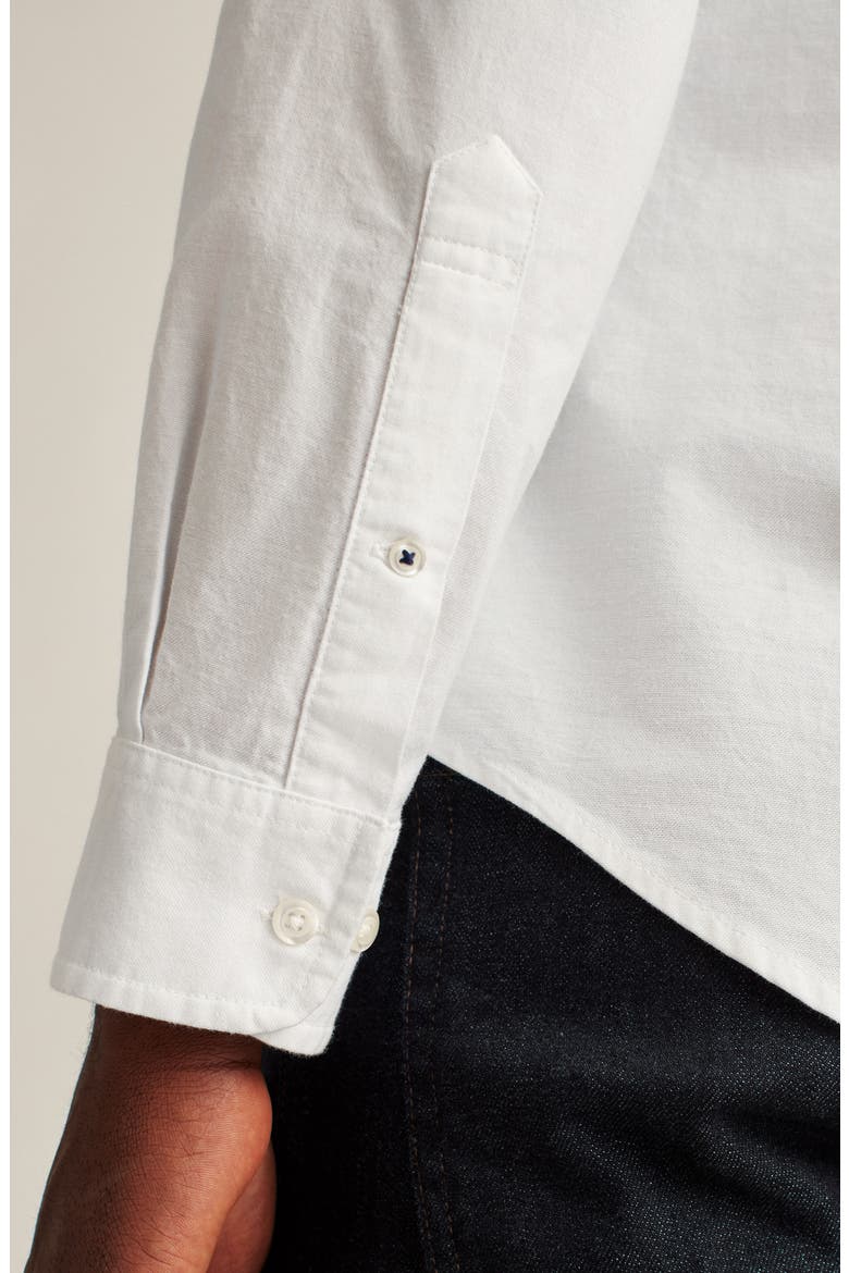 Slim Fit Solid White Stretch Cotton Button-Down Oxford Shirt, Alternate, color, SOLID - WHITE