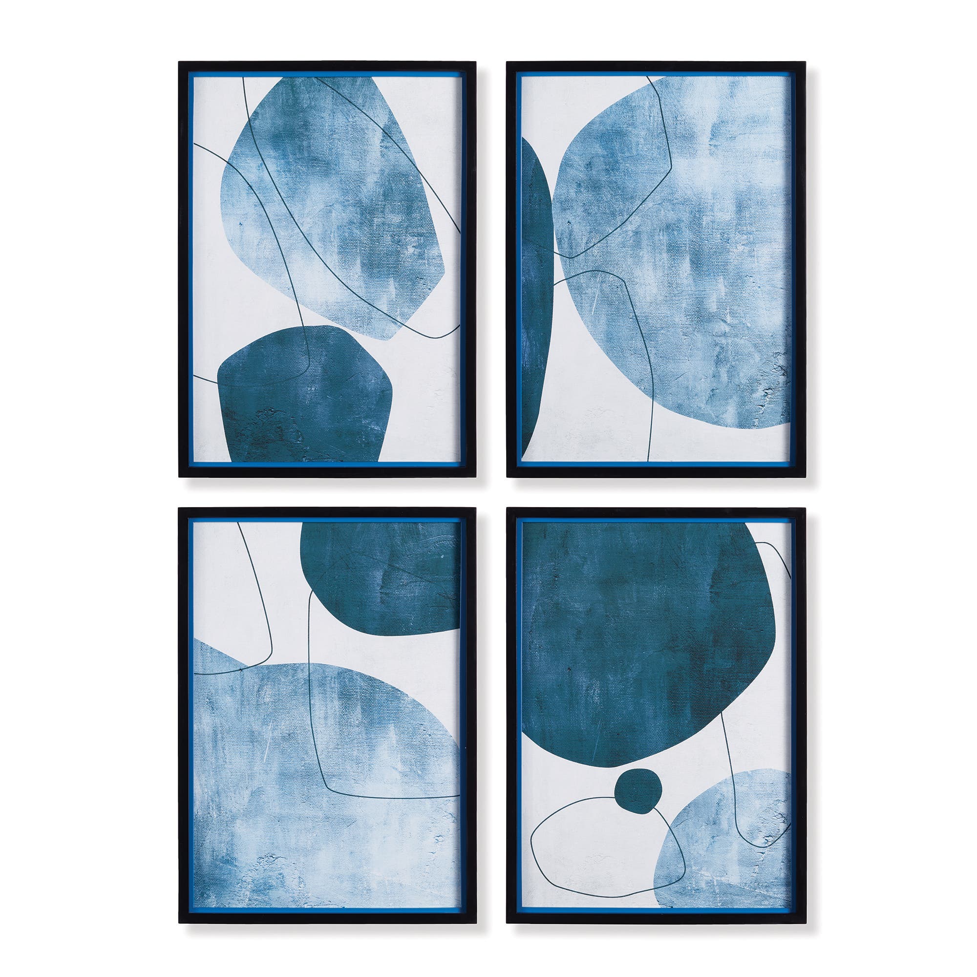 Napa Home & Garden Abstract Ecliptic Prints Set Of 4 In Blue