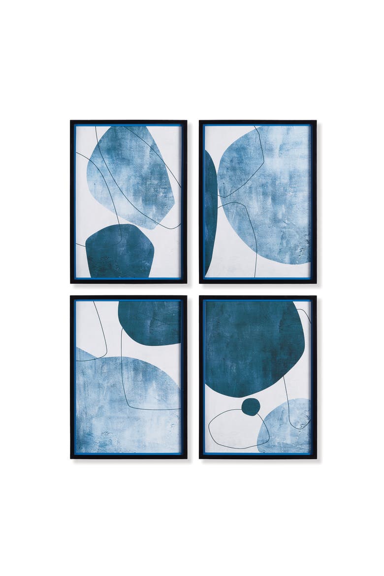 Abstract Ecliptic Prints Set of 4, Main, color, Blue
