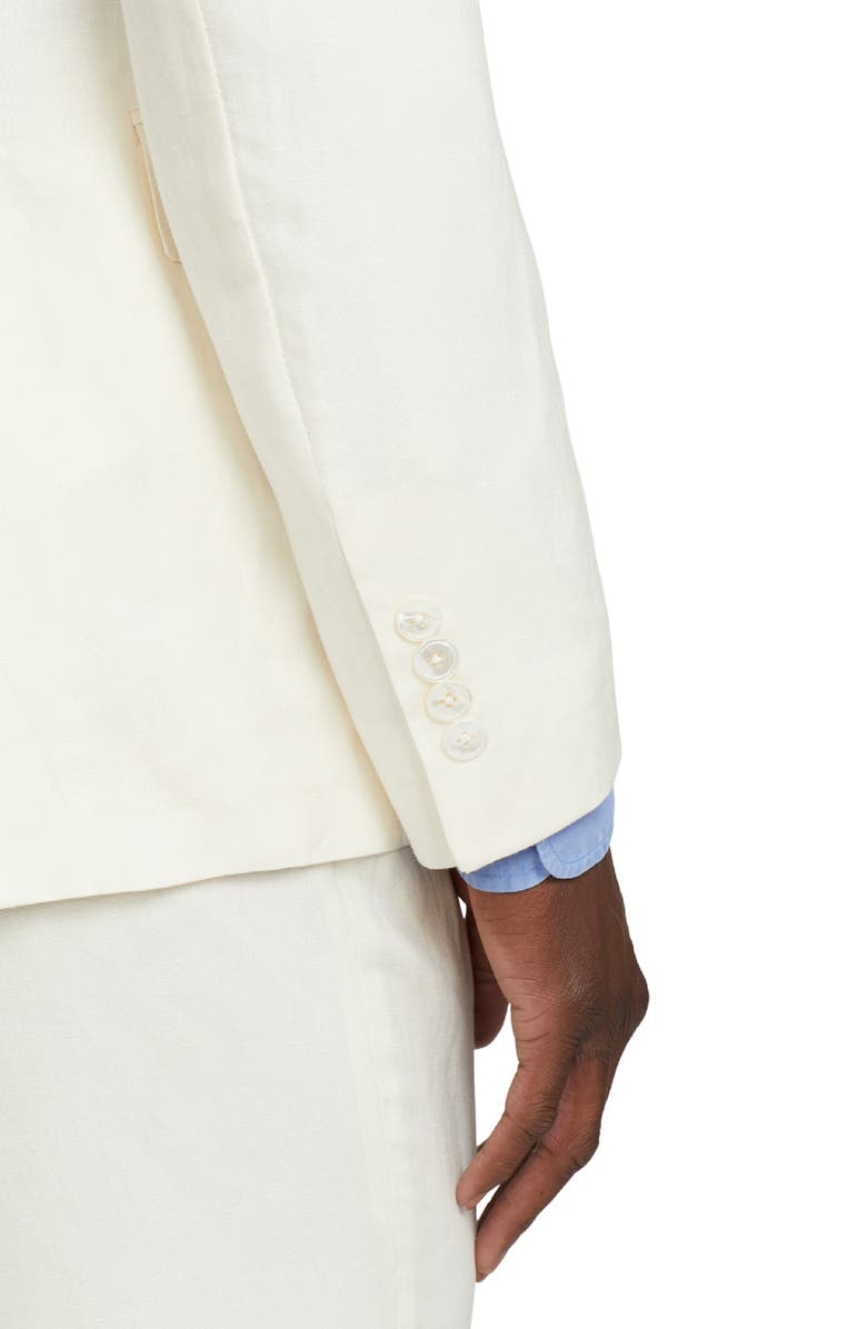 Ralph Lauren Purple Label Hadley Silk & Linen Canvas Sport Coat, Alternate, color, Classic Cream