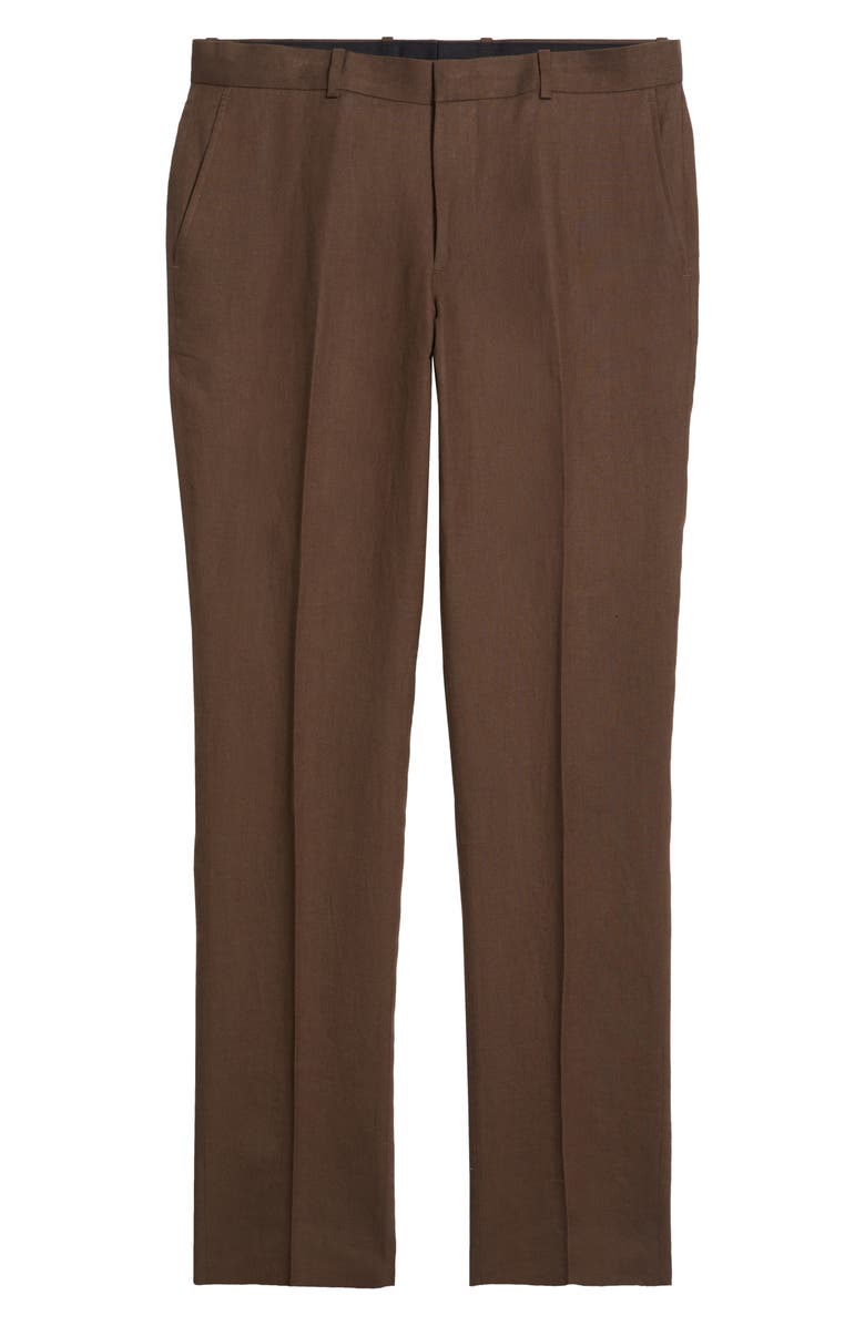 Nordstrom Henrik Trim Fit Italian Linen Suit Separate Pants, Alternate, color, Brown Cocoa