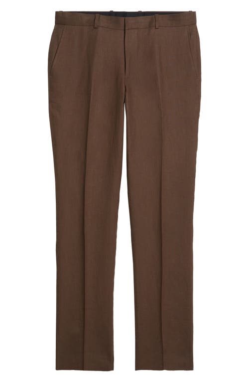 Nordstrom Trim Fit Linen Pants In Brown Cocoa