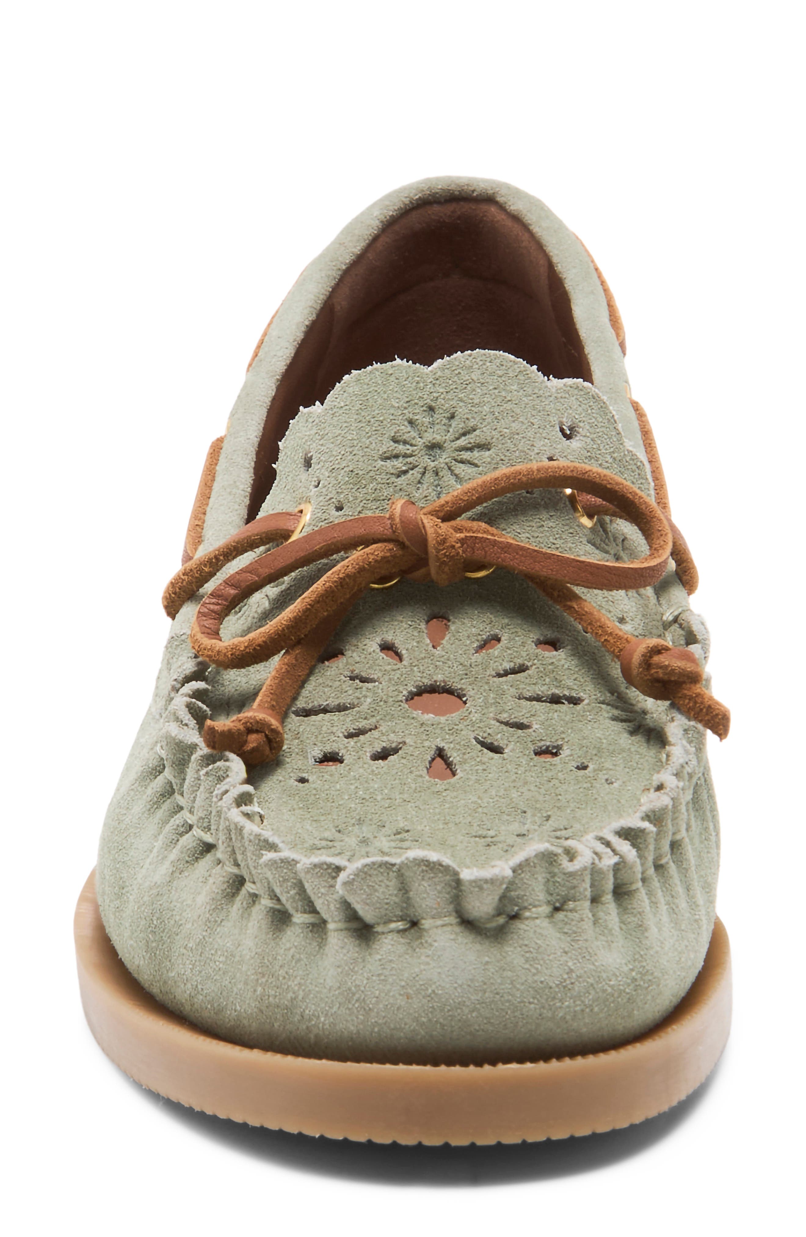 Lagoon Cutout Boat Shoe, Alternate, color, MINT SUEDE
