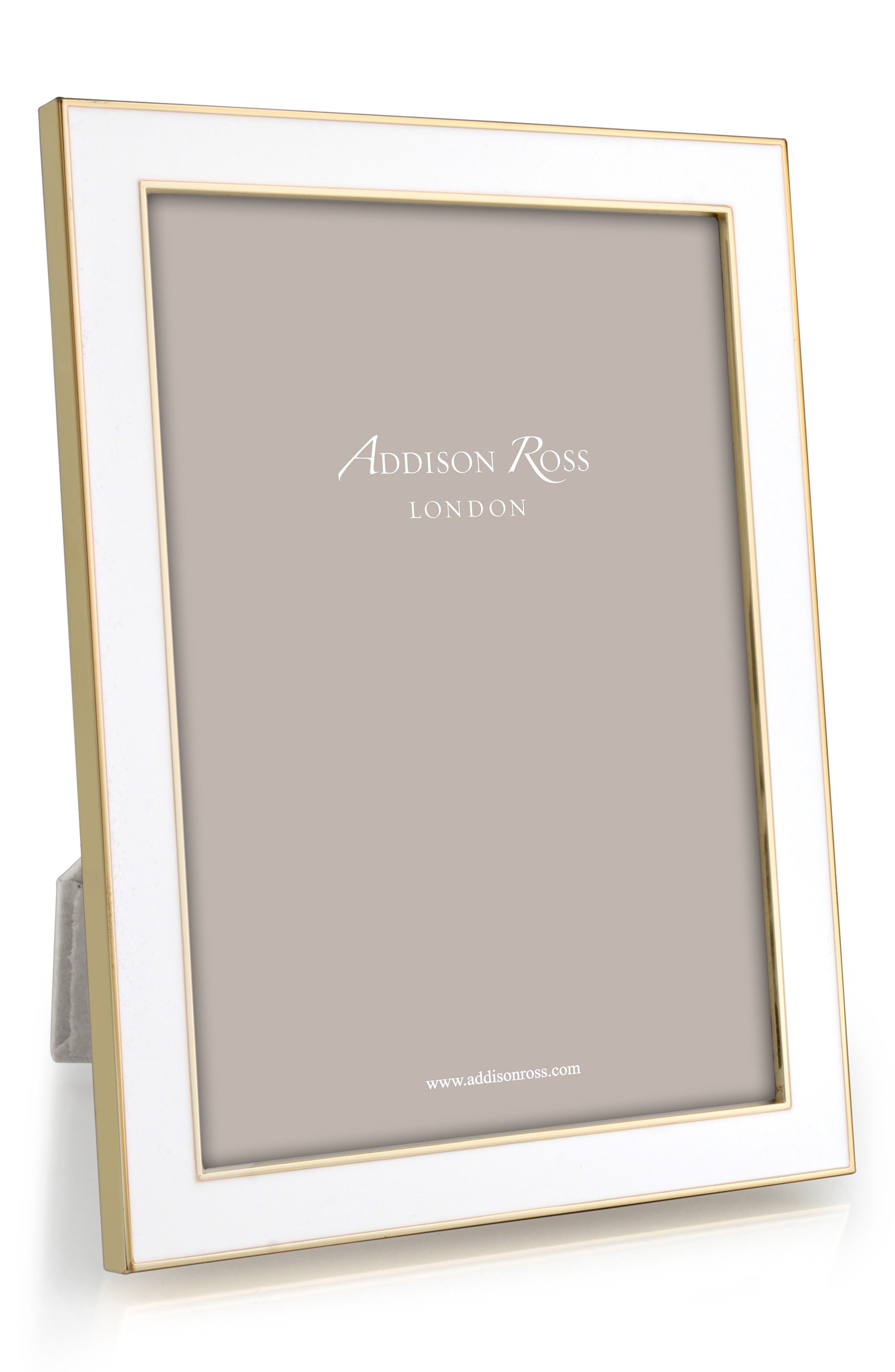 Addison Ross London Goldtone Plate & Enamel Picture Frame in White 