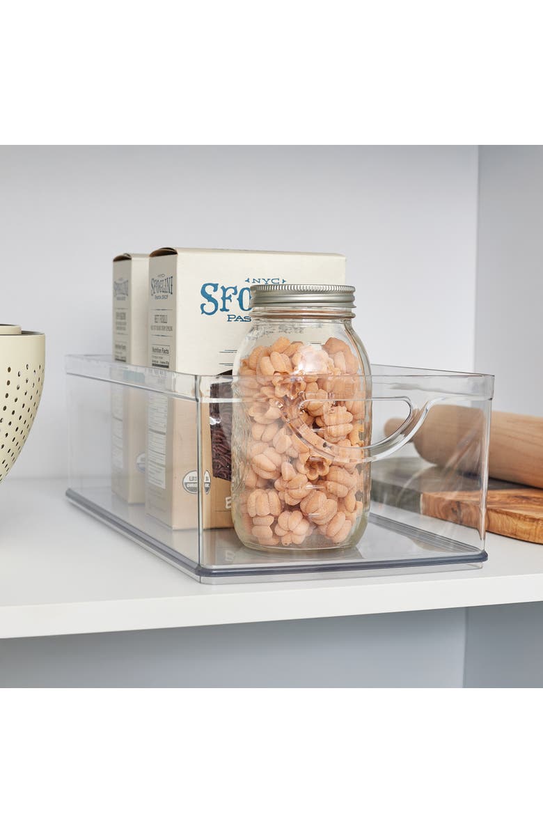 iDesign Plastic Kitchen Cabinet Storage Bins - Organizer Bins with Handles - Set of 4 - Clear, Alternate, color, Clear