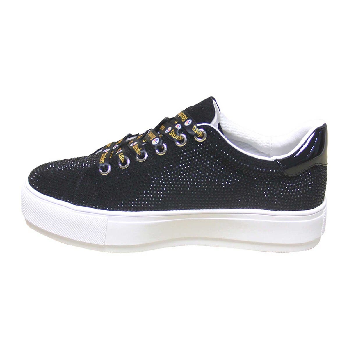 CUCE Women's Cuce Black Pittsburgh Steelers Team Color Crystal Sneakers, Alternate, color, 