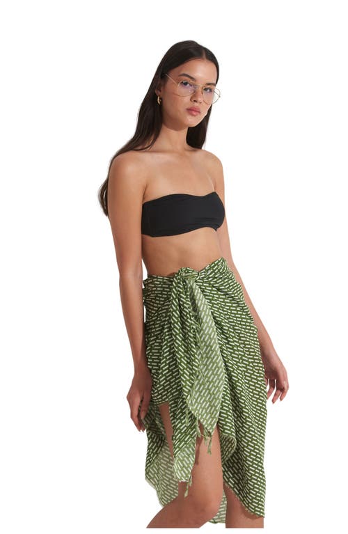 Gottex Beach Life Tetris Swim Cover Up Sarong In Multi/grn