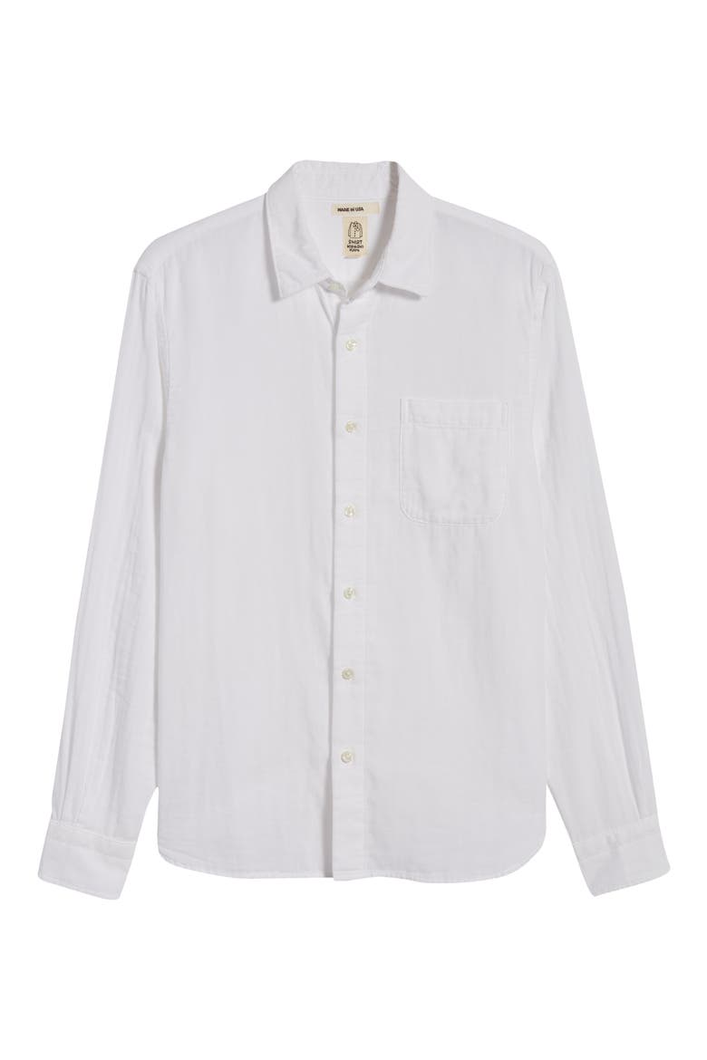 The Ripper Organic Cotton Gauze Button-Up Shirt, Alternate, color, WHITE