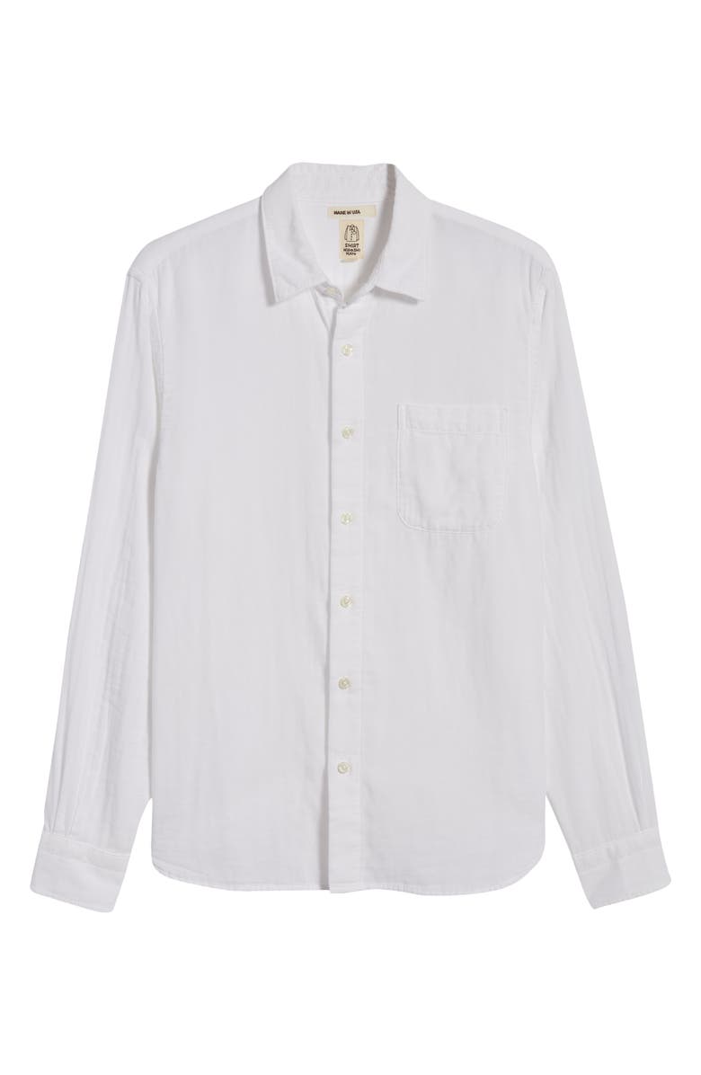 HIROSHI KATO The Ripper Organic Cotton Gauze Button-Up Shirt, Alternate, color, White